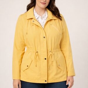 Charter Club Honey Glaze Drawstring Utility/Raincoat Anorak Jacket - NWT - L